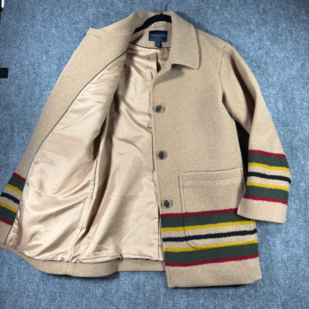 Pendleton NWT Womens Wool Blend Walker/Topper/Car Coat Tan Small - Picture 5 of 11